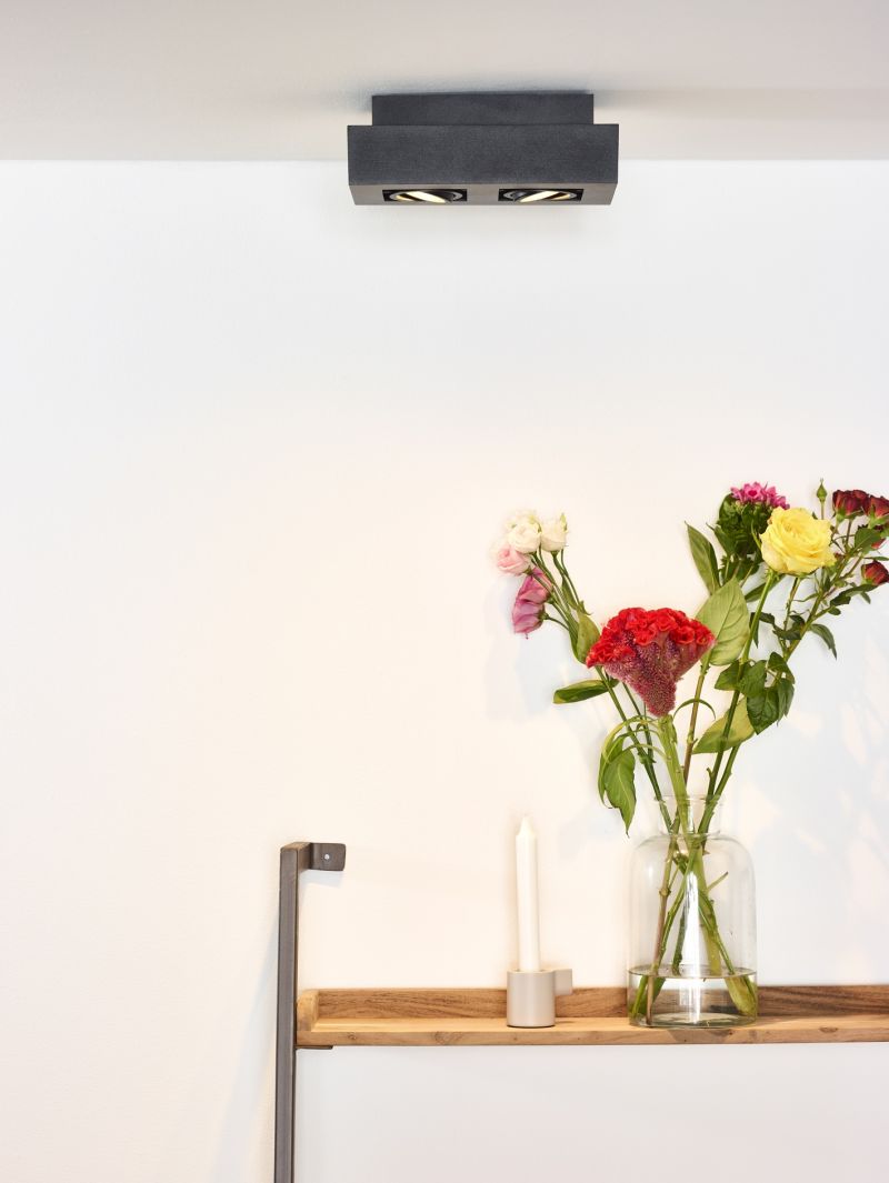 Lucide XIRAX - Stropné bodové svietidlo - LED Dim to warm - GU10 - 2x5W 2200K/3000K - Black